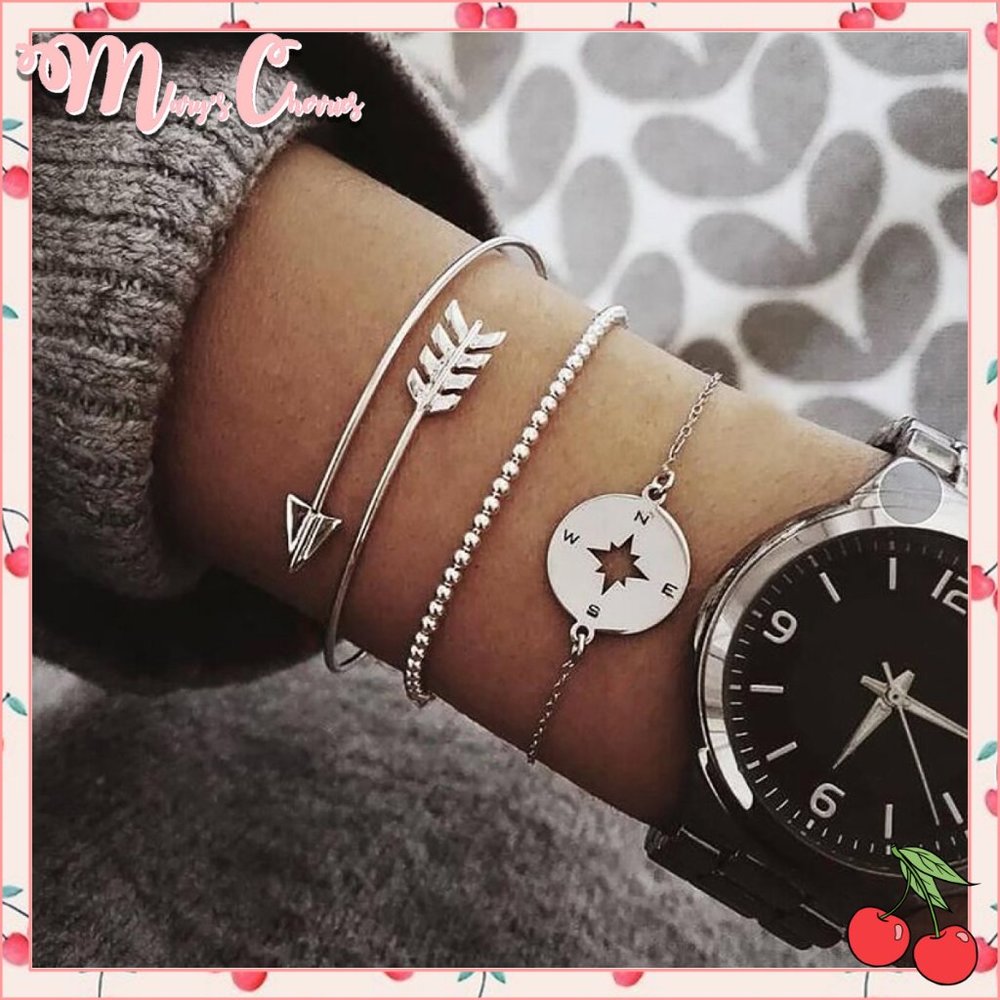 🍒 NEW Compass Bracelet Set - Picture 1 of 4